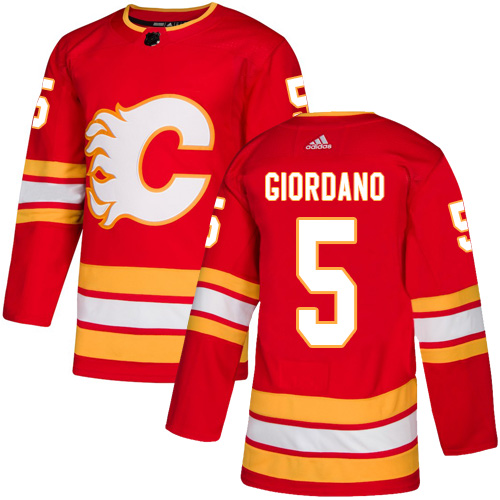 Adidas Flames #5 Mark Giordano Red Alternate Authentic Stitched Youth NHL Jersey
